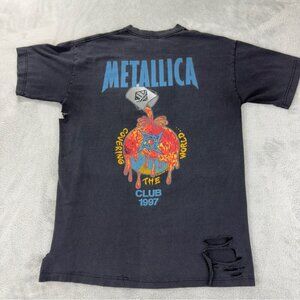 VTG Metallica Covering the World Club 1997 Giant Tag Men's Sz Large Distressed